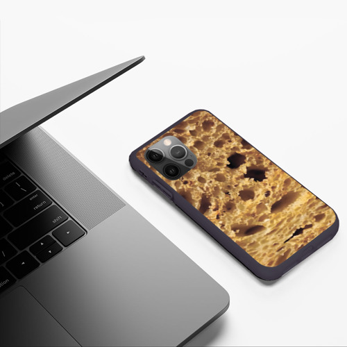Чехол для iPhone 12 Pro с принтом Хлебушек в разрезе, фото #4