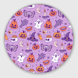 Круглый коврик для мышки Halloween pattern арт