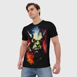 Мужская футболка 3D Орк в огне - фото 2