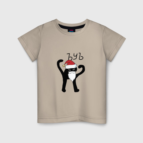 Детская футболка хлопок с принтом Мем -  снежок дед мороз, вид спереди #2
