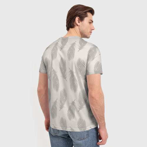 Мужская футболка 3D Волк и ловец снов с перьями, цвет 3D печать - фото 4