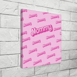 Холст квадратный Мамочка в стиле барби - паттерн розовый - фото 2