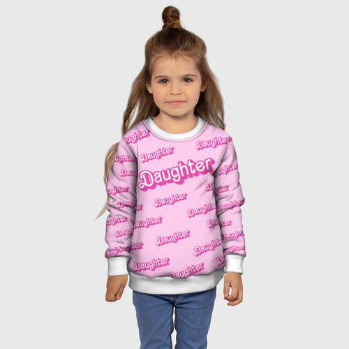 Детский свитшот 3D Дочь в стиле барби - розовый паттерн, цвет 3D печать - фото 7