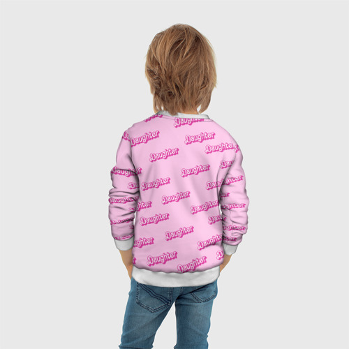 Детский свитшот 3D Дочь в стиле барби - розовый паттерн, цвет 3D печать - фото 6