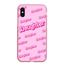 Чехол для iPhone XS Max матовый Дочь в стиле барби - розовый паттерн