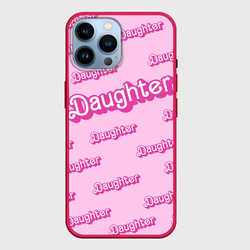 Чехол для iPhone 14 Pro Max с принтом Дочь в стиле барби - розовый паттерн, вид спереди #2
