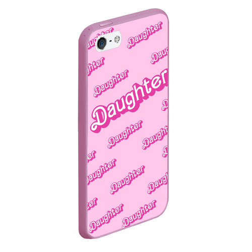 Чехол для iPhone 5/5S матовый Дочь в стиле барби - розовый паттерн, цвет розовый - фото 3