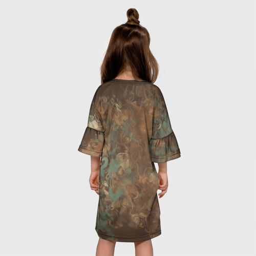 Детское платье 3D с принтом Зелёная ведьма, вид сзади #2