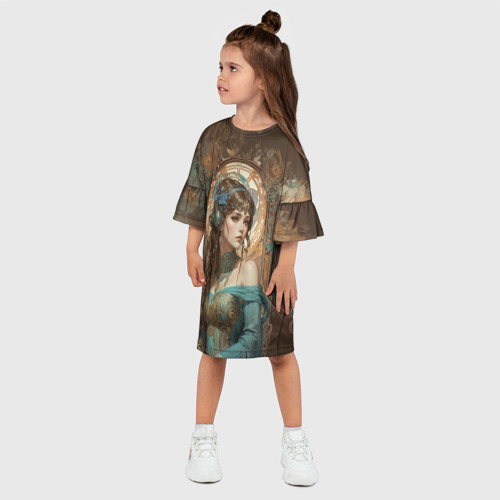 Детское платье 3D с принтом Зелёная ведьма, фото на моделе #1