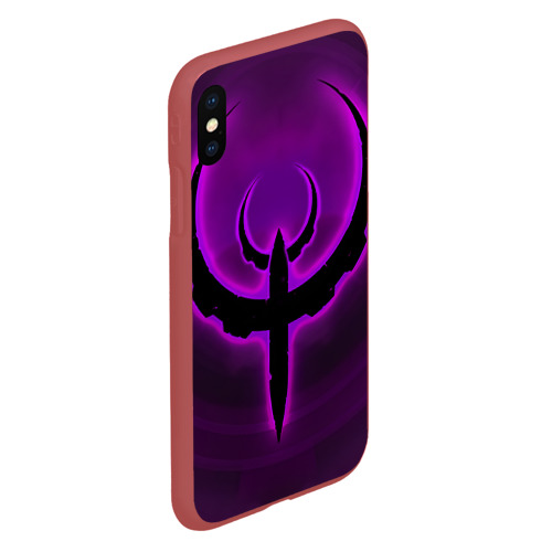 Чехол для iPhone XS Max матовый с принтом Quake фиолетовый, вид сбоку #3