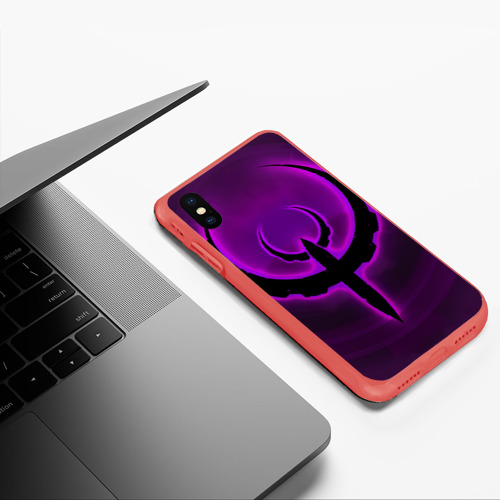 Чехол для iPhone XS Max матовый с принтом Quake фиолетовый, фото #5