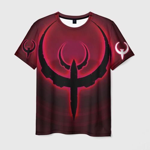 Мужская футболка с принтом Quake красный, вид спереди №1
