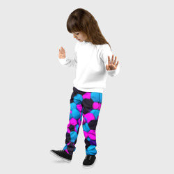 Детские брюки 3D Узор черные розовые синии фигуры - фото 2