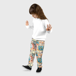 Детские брюки 3D Череп в цветах с бабочками узор - фото 2