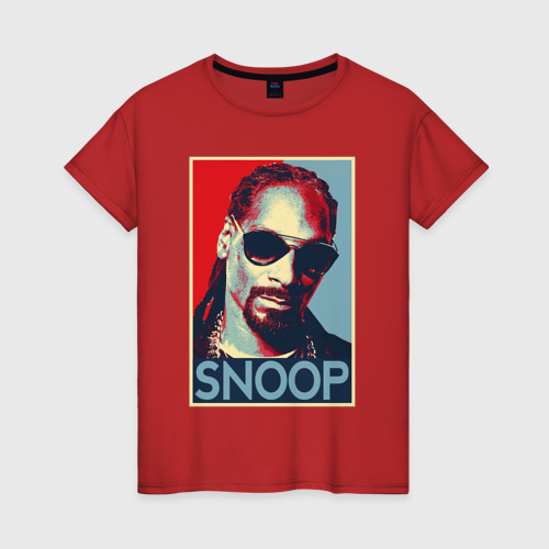 Женская футболка хлопок с принтом Snoop, вид спереди #2