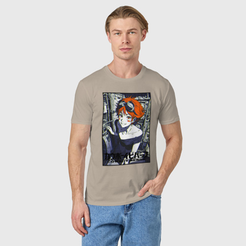 Мужская футболка хлопок Эд - космический ковбой, цвет миндальный - фото 3