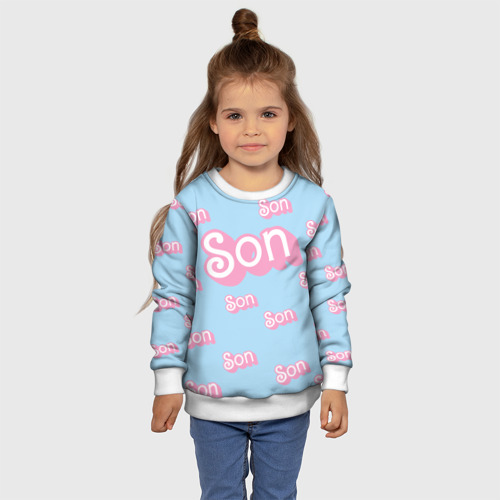 Детский свитшот 3D Сын - в стиле Барби: паттерн голубой , цвет 3D печать - фото 7