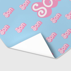 Бумага для упаковки 3D Сын - в стиле Барби: паттерн голубой  - фото 2