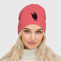 Женская шапка демисезонная Рысь дикий зверь - фото 2