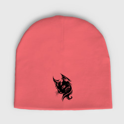 Женская шапка демисезонная Рысь дикий зверь