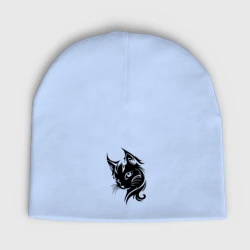 Женская шапка демисезонная Рысь дикий зверь