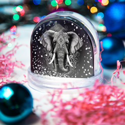 Игрушка Снежный шар Индийский слон с узорами - фото 2