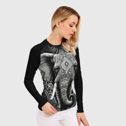 Женский рашгард 3D Индийский слон с узорами - фото 2