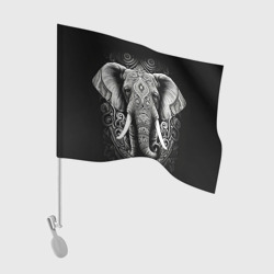 Флаг для автомобиля Индийский слон с узорами
