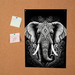Постер Индийский слон с узорами - фото 2