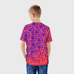 Детская футболка 3D Мозаика Пенроуза в красно-синем контрасте - фото 2