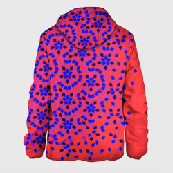 Мужская куртка 3D Мозаика Пенроуза в красно-синем контрасте