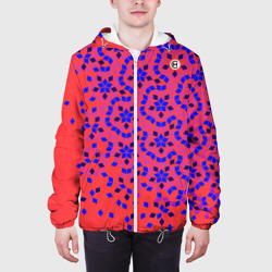 Мужская куртка 3D Мозаика Пенроуза в красно-синем контрасте - фото 2
