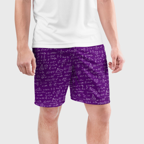 Мужские шорты спортивные Паттерн формулы мадам Менделеева , цвет 3D печать - фото 3