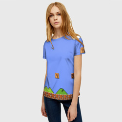 Женская футболка 3D Первый уровень Марио - фото 2