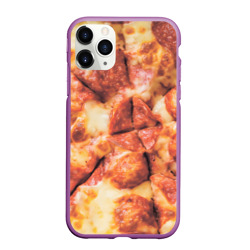 Чехол для iPhone 11 Pro Max матовый Пицца с колбасой