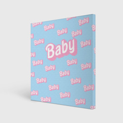 Холст квадратный Baby - Barbie style: blue pattern