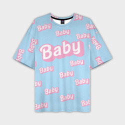 Мужская футболка oversize 3D Baby - Barbie style: blue pattern