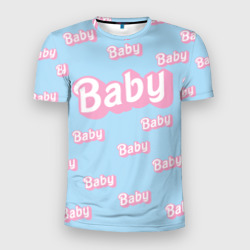 Мужская футболка 3D Slim Baby - Barbie style: blue pattern