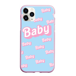 Чехол для iPhone 11 Pro матовый Baby - Barbie style: blue pattern