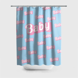 Штора 3D для ванной Baby - Barbie style: blue pattern