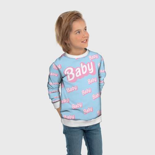 Детский свитшот 3D Baby - Barbie style: blue pattern, цвет 3D печать - фото 5
