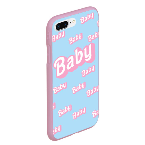 Чехол для iPhone 7Plus/8 Plus матовый Baby - Barbie style: blue pattern, цвет розовый - фото 3