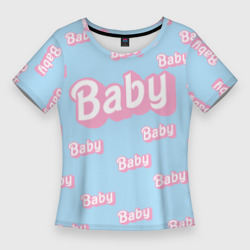 Женская футболка 3D Slim Baby - Barbie style: blue pattern