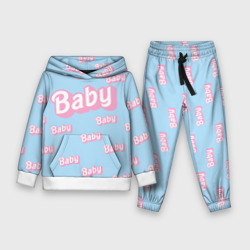 Детский костюм с толстовкой 3D Baby - Barbie style: blue pattern