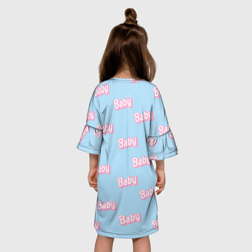 Детское платье 3D Baby - Barbie style: blue pattern, цвет 3D печать - фото 5