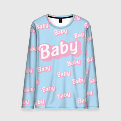 Мужской лонгслив 3D Baby - Barbie style: blue pattern