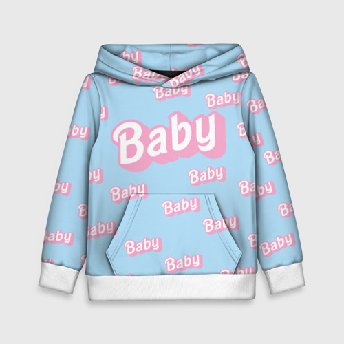 Детская толстовка 3D Baby - Barbie style: blue pattern, цвет белый