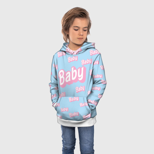 Детская толстовка 3D Baby - Barbie style: blue pattern, цвет белый - фото 3