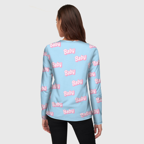 Женский лонгслив 3D Baby - Barbie style: blue pattern, цвет 3D печать - фото 4