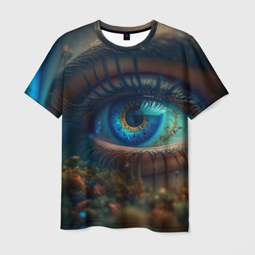 Мужская футболка 3D Неоновый глаз, цвет 3D печать